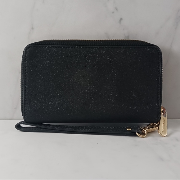 Michael Kors Black Sparkly Phone Wallet Wristlet - Picture 2 of 14